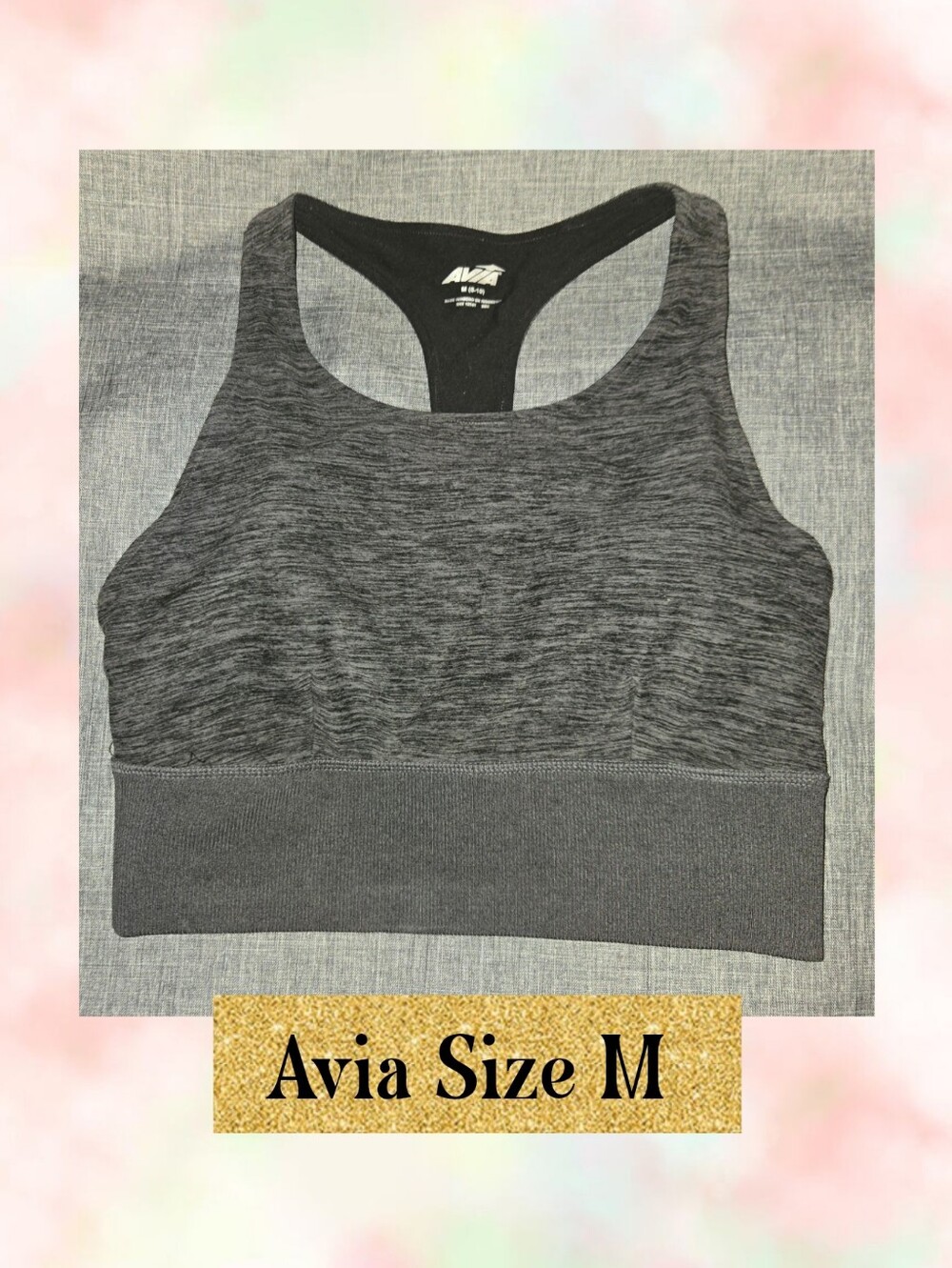 Avia Women's Gray Seamless Sports Bra - Medium